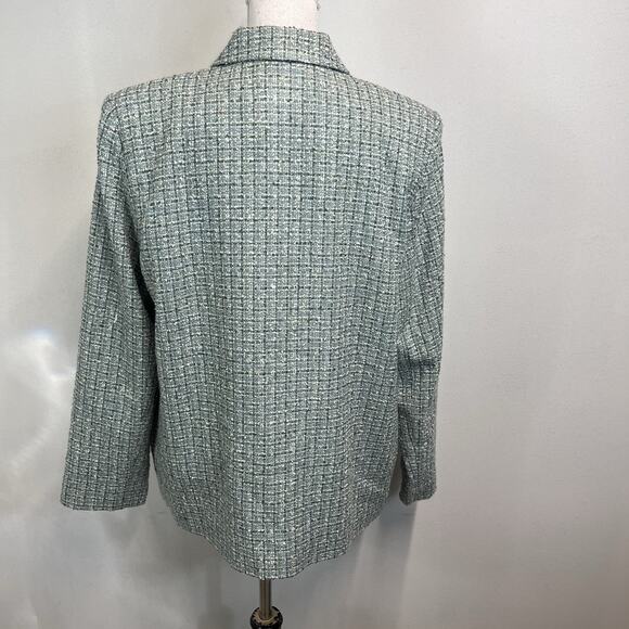 Alfred Dunner Blazer Jacket size 16 Blue Gold Tweed Career Suit Professional - Picture 7 of 8